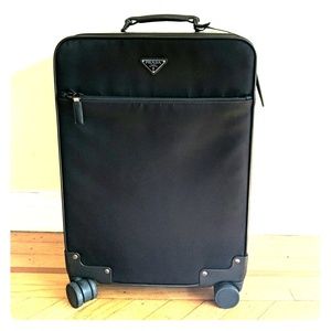 Prada Tessuto + Saffiano Trolley carry-on suitcase